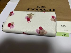 198 新品未使用 COACH コーチ 長財布 花柄 ラウンドファスナー アウトレット F53794