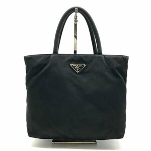 1円 良品 PRADA プラダ 三角ロゴ テスート ナイロン ハンド トート バッグ ブラック A746