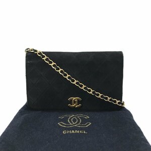 CHANEL シャネル ココマーク ミニマトラッセ プッシュロック スエード チェーン ショルダー バッグ ブラック 美品 GM5171