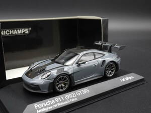 1:43 Minichamps ポルシェ 911 (992) GT3 RS Weissach Package グレー 2023(アウトレット)