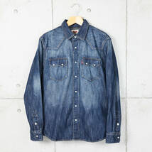 Levi'sリーバイス◆デニム素材 ウエスタンシャツ◆ブルー◆サイズM_画像1