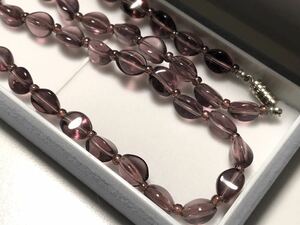  glass skill 44.5g purple color design long necklace [ inspection / glass ]