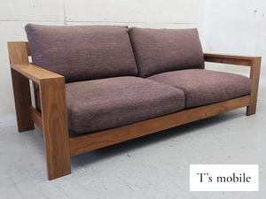 ■P954■展示品■Tsmobile/ティーズモービレ■INNOSENCE SOFA■61万■無垢ウォールナット材■ワイド2人掛けソファ/2PSOFA■フェザー使用■