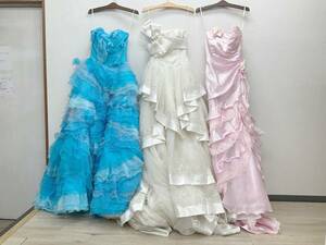 ☆ドレス★カラードレス ウェディングドレス 3点セット T/9T ブルー/オフホワイト/ピンク ブライダル