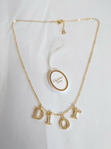 Christian Dior　クリスチャン・ディオール　ネックレス　ラインストーン　美品　ゴールド色　