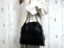 極美品 STELLA McCARTNEY ステラマッカートニー ファラベラ ハンドバッグ ショルダーバッグ バッグ エコレザー 黒 66111_画像1