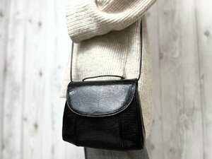 未使用展示品 YSL SAINT LAURENT イヴサンローラン サンローラン ヴィンテージ ショルダーバッグ バッグ リザード 黒 66006