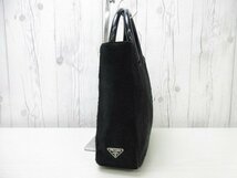 極美品 PRADA プラダ ハンドバッグ バッグ ハラコ 黒 65418_画像5