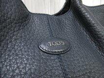 極美品 TOD'S トッズ ハンドバッグ ショルダーバッグ バッグ レザー 紺 A4収納可 2WAY 65350_画像10