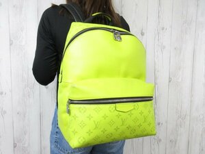 極美品 LOUIS VUITTON ルイヴィトン タイガラマ ディスカバリー バックパック リュックサックバッグ M30228 A4可 イエローメンズ 65768