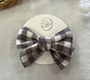 Kuu&Maa hand made ribbon. hair elastic hair accessory check pattern cloth new goods small gift 