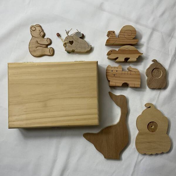 ★WOOD■送料無料 TOLE トール ウッド 素材 白木■コンビニエンスボックス ＋動物型オーナメント多数 ■ARTBOOK_OUTLET■BRB4-15