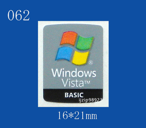 即決062【 Windows Vista BASIC 】エンブレムシール追加同梱発送OK■ 条件付き送料無料 未使用