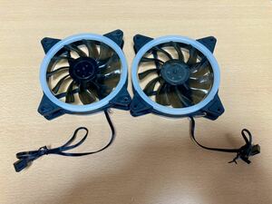 【中古品】Novonest PWM 120mmPCケースファンLEDリング搭載 静音タイプ 25mm厚 1800rpm 2点