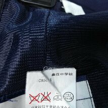 1円 スクールスカート 夏物 w69-丈50 紺 滋賀秦荘中学 プリーツ 学生服 制服 女子 中古 HK3457_画像6