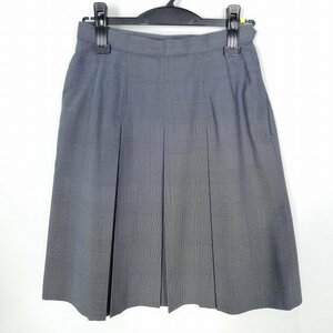 1円 スクールスカート 夏物 w69-丈57 チェック 中学 高校 プリーツ 学生服 制服 女子 中古 HK3388