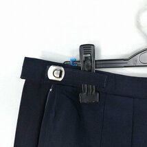 1円 スクールスカート 大きいサイズ 夏物 w78-丈56 紺 中学 高校 プリーツ 学生服 制服 女子 中古 HK3483_画像3