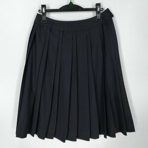 1円 スクールスカート 冬物 w66-丈62 チェック 広島尾道商業高校 プリーツ 学生服 制服 女子 中古 HK3613