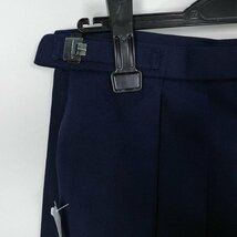 1円 スクールスカート 大きいサイズ 冬物 w72-丈62 紺 中学 高校 森英恵 プリーツ 学生服 制服 女子 中古 HK3657_画像3