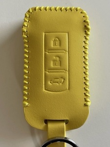  cow leather precisely Fit case Delica D:5 Outlander 3 button yellow color Mitsubishi Outlander PHEV smart key case 2