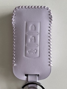  cow leather precisely Fit case Delica D:5 Outlander 3 button pastel purple color Mitsubishi Outlander PHEV smart key case 2