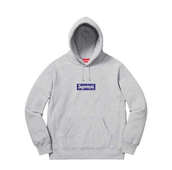 送料無料 L グレー Supreme Big Logo Jacquard Hooded Sweatshirt