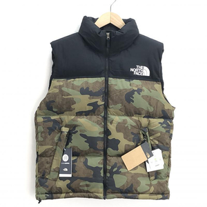 【中古】THE NORTH FACE ノベルティー ヌプシベスト ダウンベスト M ND92233 黒 緑 カモフラージュ ザ ノースフェイス[240010411507]