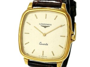 中古 駆動OK LONGINES ロンジン L140.6 スクエア SS/GP 2針 シルバー文字盤 ヴィンテージ ボーイズ 腕 時計 クォーツ