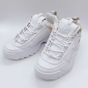 FILA フィラ ディスラプター チェーン 厚底スニーカー　チャンキー24cm 白　ウェッジソール