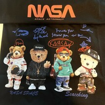 ベアー トレーナー ロングシャツ 長袖 日本未入荷 プレゼント パーカー 新品 NASA 宇宙飛行士 宇宙 裏起毛 厚手 メンズ ブラック 黒_画像2