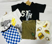 ★★★★福袋3F1033*激安sale!!新品 こども服 半袖Tシャツ5枚 size130+キャンパスバック付　1枚★　福袋_画像1