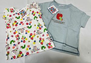 福袋3F753*激安sale!!新品 こども服 　半袖Tシャツsize80　2枚★ERIC CARLE/絵本/はらぺこあおむし