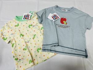 福袋３F754*激安sale!!新品 こども服 　半袖Tシャツsize80　2枚★ERIC CARLE/絵本/はらぺこあおむし