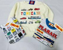 福袋3F830*激安sale!!新品 こども服 　長袖トレーナー1枚+半袖Tシャツ2枚　size100　3枚★TOMYトミカ/プラレール_画像1