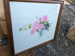 Art hand Auction 외국인이 그린 수채화, 손으로 그린 꽃 그림, 40cm x 35cm, 그림, 수채화, 자연, 풍경화
