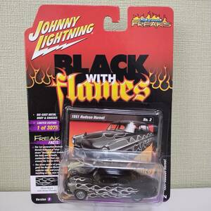 kyckt [JLSF010B4-2] 1/64 JOHNNY LIGHTNING Street Freaks 1951 Hudson Hornet ハドソン ホーネット Gloss Black with Silver Flames