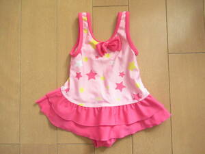 * beautiful goods * west pine shop swimsuit swim wear One-piece two -ply cloth specification child girl 90cm SW9099