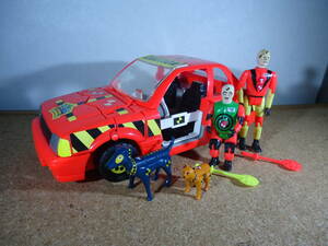 689★★ヨネザワ　クラッシュダミー　交通安全ロボット　クラッシュボンバー　スピン　スペアタイヤ　犬＆猫 カタログあり 1991年 米澤玩具