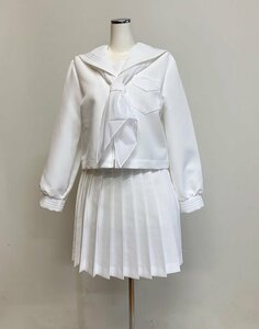 A9【新品】前開き白色セーラー服＋白色スカートセット［スカーフ白]（女の子サイズ）