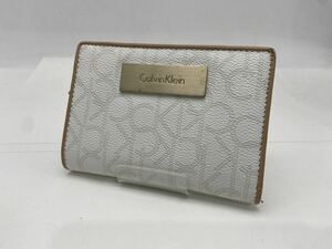 ▲【売り切り】Calvin Klein カルバンクライン PVC レザー 二つ折り財布 