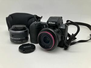 ★【売り切り】Nikon（ニコン）デジタル一眼 1 V2 lens NIKKOR 18.5mm 1:1.8 φ40.5 10-30mm 1:3.5-5.6 VR φ40.5