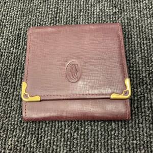 ▲【売り切り】Cartier カルティエ コインケース マストレザー ボルドー 財布 サイフ ウォレット wallet 