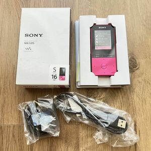 SONY ソニー NW-S315 Sシリーズ 16GB ウォークマン WALKMAN ピンク 充電ケーブル イヤホン付属 動作確認 中古