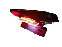 送料無料 カスタム LED テールランプ 横 クリア 汎用 バイク アクリル カフェレーサー スクランブラー モタード ストリートファイター _画像2