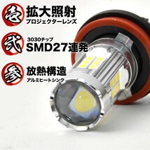 E51 エルグランド LEDフォグ 27連SMD H11 12V 1600ルーメン 喧嘩上等 ホワイト 白_画像2