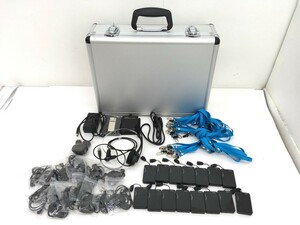 【同梱不可】【100】中古品 RONK ロンク 送信機RD2401SV 受信機RD2401R ワイヤレスガイドシステム ケース型充電器付 インカム 動作OK