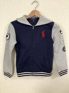 POLO RALPHLAUREN ラルフローレン　スウェットパーカー　ポニー ネイビー　グレー　キッズ　子供服　セレクト　古着