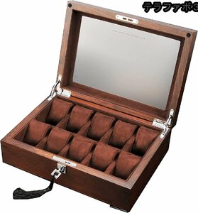  wristwatch storage case clock case collection case watch case wooden man and woman use collection case high class Brown 10ps.@ for ( tea color )