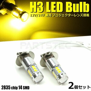 12V 24V H3 H3a イエロー LED フォグランプ 2個 80W級 トラック ダンプ ギガ レンジャープロ クオン スーパーグレート バルブ /20-61x2