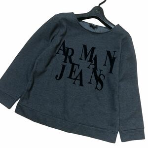 美品 ARMANI JEANS アルマーニジーンズ ビックロゴ トレーナー スウェット 大きいサイズ44